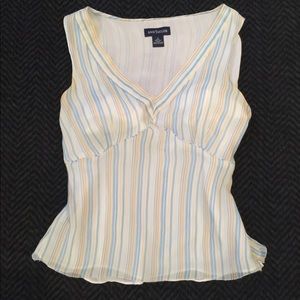 Silk stripe print top Ann Taylor